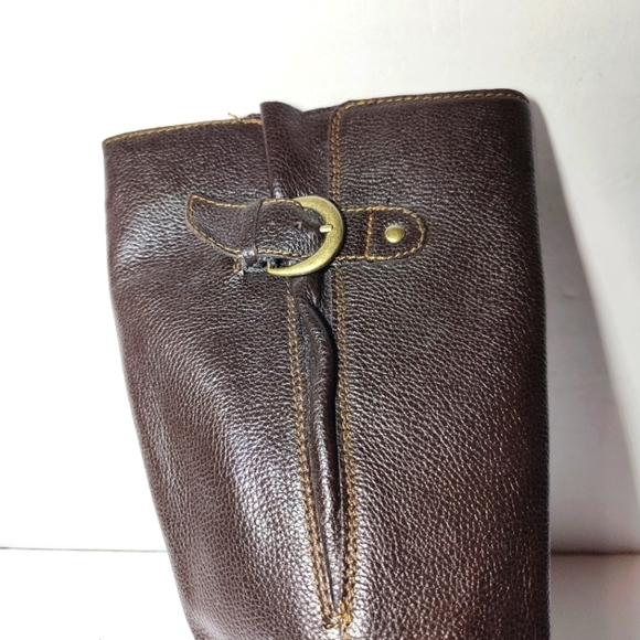 BOC Dark Brown Flat Heeled Inner Zipper Leather Boots Womens Shoe Size 7M - Picture 7 of 11